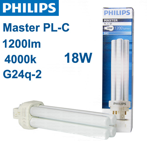 נורת פלורסנט Philips G24d-2 PL 18W 4K